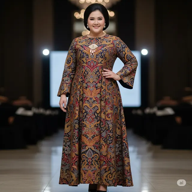 Model Batik Plus Size (Image by GeminiAI)