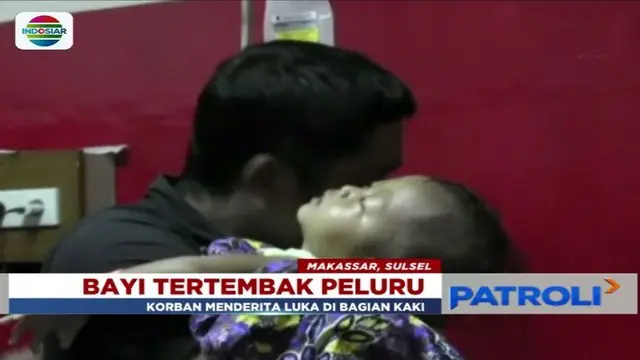 Balita perempuan berusia 1,5 tahun di Makassar terkena peluru nyasar di bagian kaki saat tengah tertidur di dalam rumah.