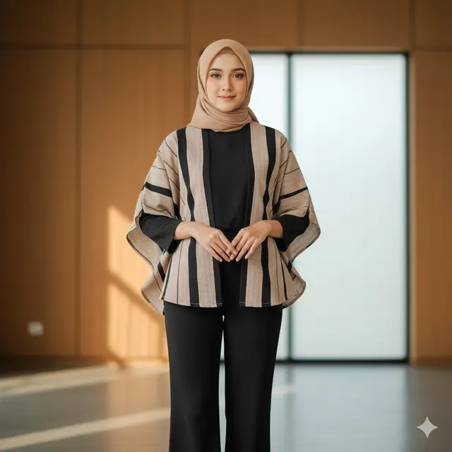 Model Baju Lurik Kombinasi Polos Terbaru