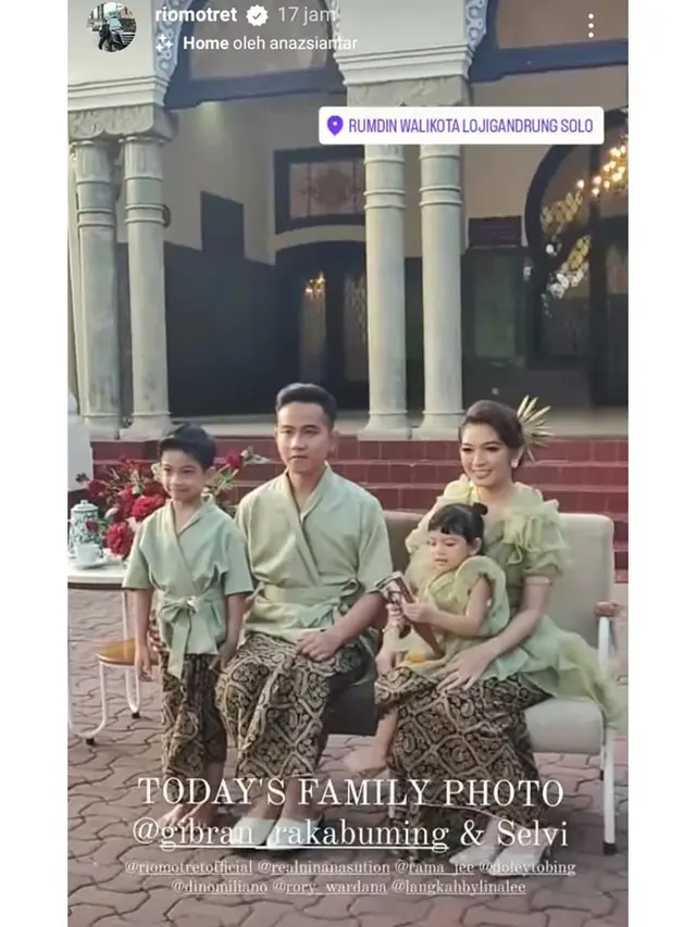 7 Gaya Pemotretan Keluarga Gibran Rakabuming dan Selvi, Curi Perhatian
