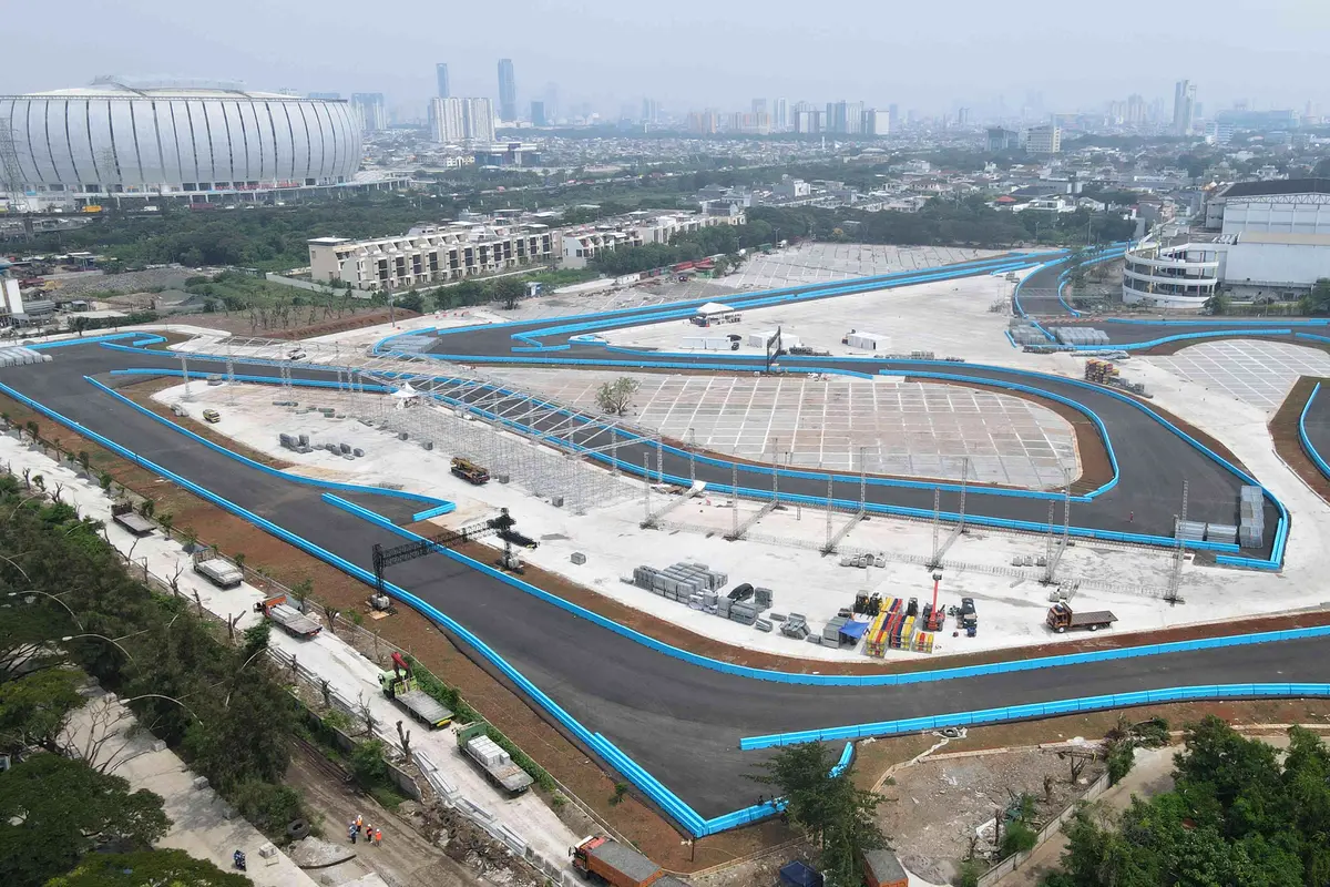 FOTO: Memantau Pembangunan Sirkuit Formula E di Ancol