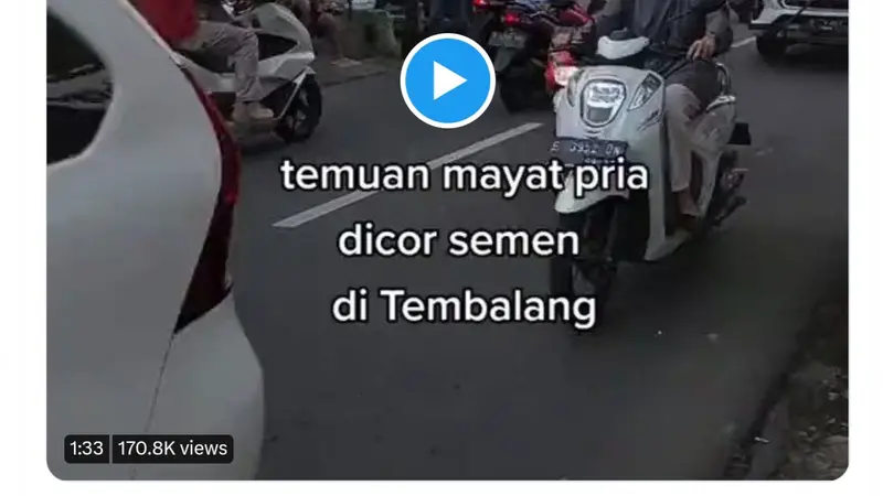 Video penemuan mayat korban mutilasi dicor semen di Tembalang, Semarang.