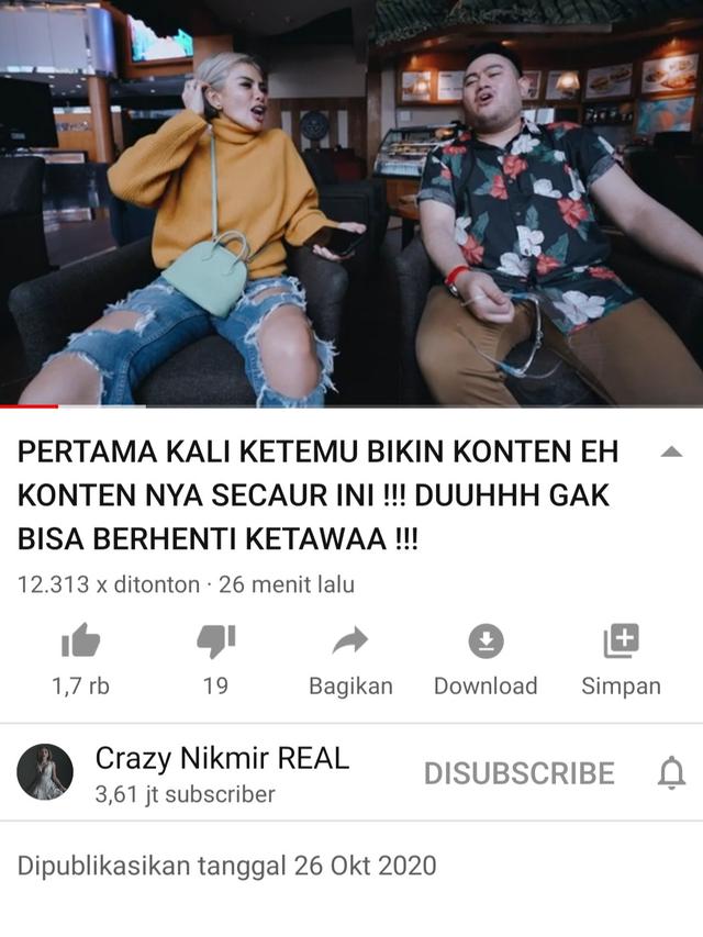 Nassar dalam konten Nikita Mirzani. (Foto: YouTube Crazy Nikmir Real)