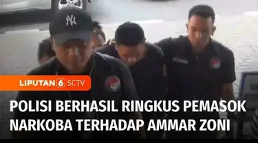 Polisi ringkus pemasok narkoba terhadap pesinetron Ammar Zoni di kawasan Pademangan, Jakarta Utara. Dalam penangkapan tersebut, polisi juga menyita barang bukti satu paket ganja dari tangan pelaku.