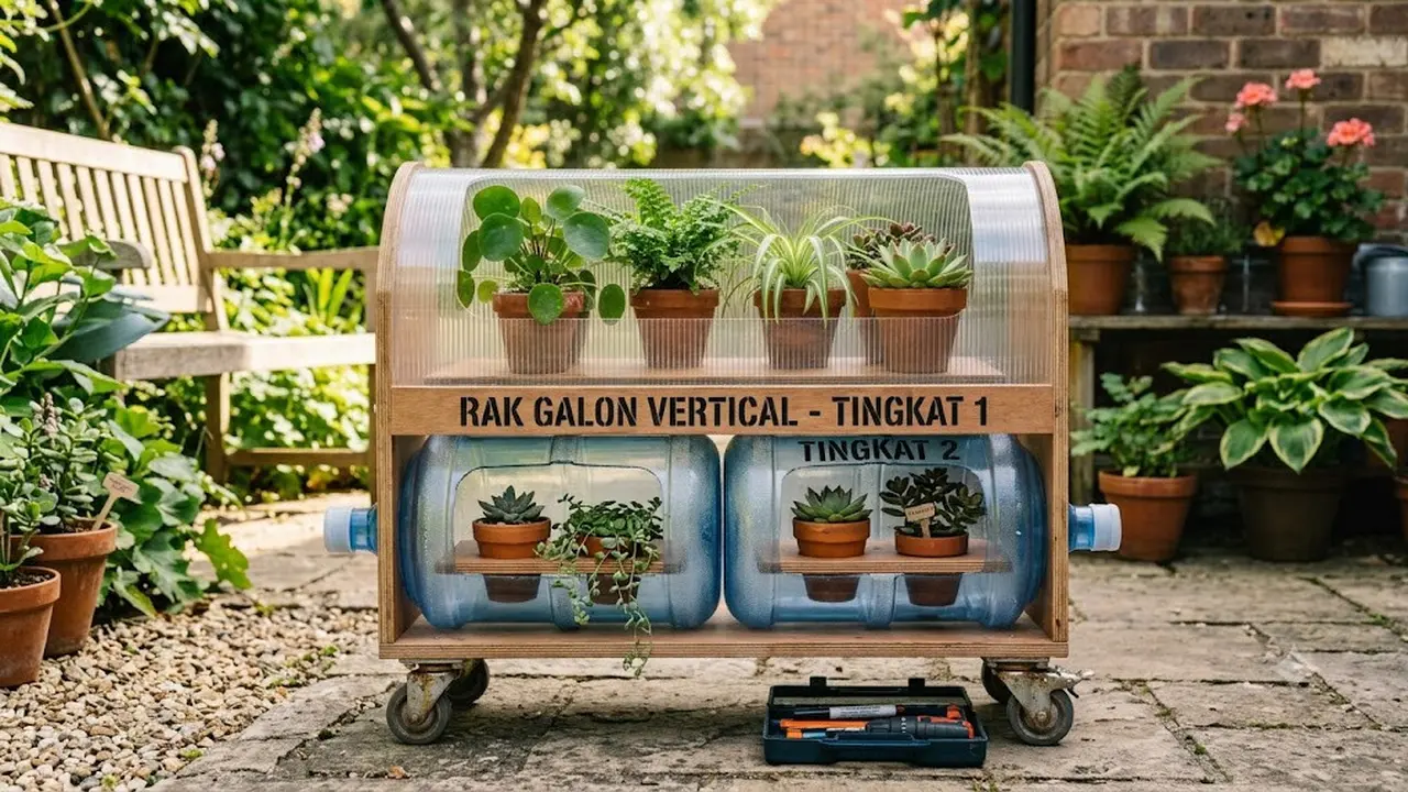 Cara Membuat Rak Tanaman Beroda dari Galon Bekas