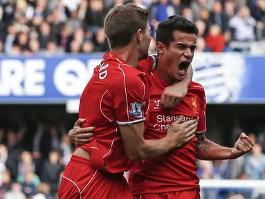 Steven Gerrard didatangkan oleh Aston Villa untuk menggantikan Dean Smith untuk mengisi kursi manajer mereka. Diparuh musim, The Villans berusaha meningkatkan performa mereka dengan menggait mantan rekan Gerrard di Liverpool, Philippe Coutinho pada bursa transfer Januari 2022. (AFP/Adrian Dennis)