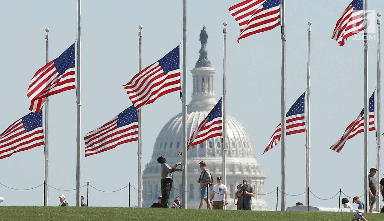 Photo Duka Untuk Penembakan Las Vegas As Kibarkan Bendera Setengah Tiang Global Liputan6 Com