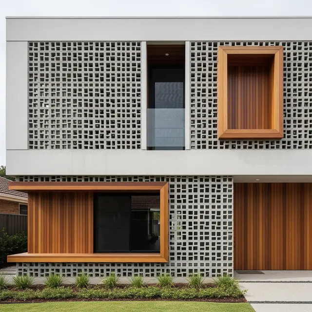 Tampak Depan Rumah Roster dan Kayu (Image by Gemini AI)