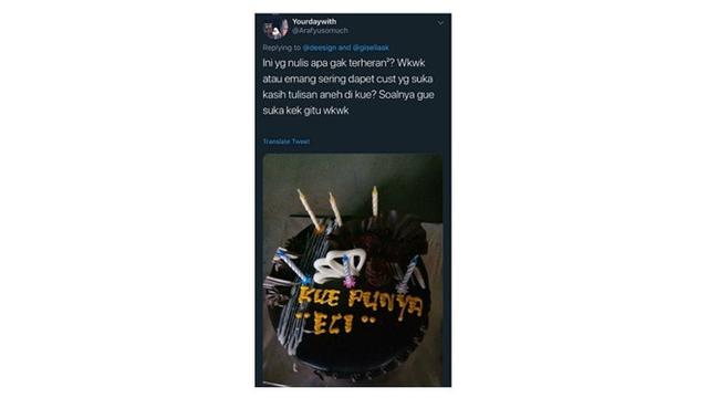 Pesanan Kue Ultah ke Driver Ojek Online Ini Hasilnya Bikin Ketawa