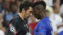 Ekspresi Paul Pogba dan Gianluigi Buffon. (EPA/Alberto Martin)