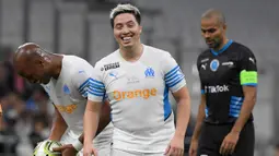 Nama Samir Nasri mendadak trending di media sosial Twitter pada Kamis (14/10/2021) dini hari WIB ketika muncul dengan bentuk tubuh tambun. (AFP/Nicolas Tucat)