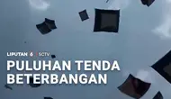 Puluhan Tenda Beterbangan