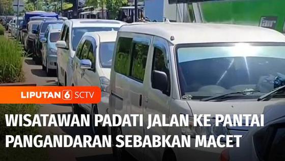VIDEO: Warga Padati Jalan ke Pantai Pangandaran hingga Macet, Polisi Lakukan Sistem Buka Tutup