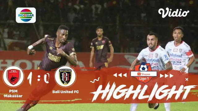 Pertandingan Shopee Liga 1 antara PSM Makassar vs Bali Utd dimenangkan oleh tim PSM dengan score 1 - 0, dan berikut adalah highlig...