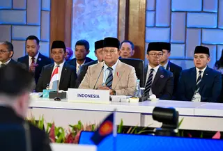 Presiden Prabowo Subianto saat menghadiri Konferensi Tingkat Tinggi (KTT) Khusus Brunei Darussalam–Indonesia–Malaysia–Philippines East ASEAN Growth Area (BIMP-EAGA) di Cebu, Filipina, yang menjadi bagian dari rangkaian KTT ke-48 ASEAN, Kamis (7/5/2026).