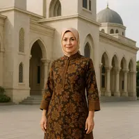 Rekomendasi Gamis Batik Kombinasi Lurik untuk Ibu-Ibu Usia 50-an (created by AI)