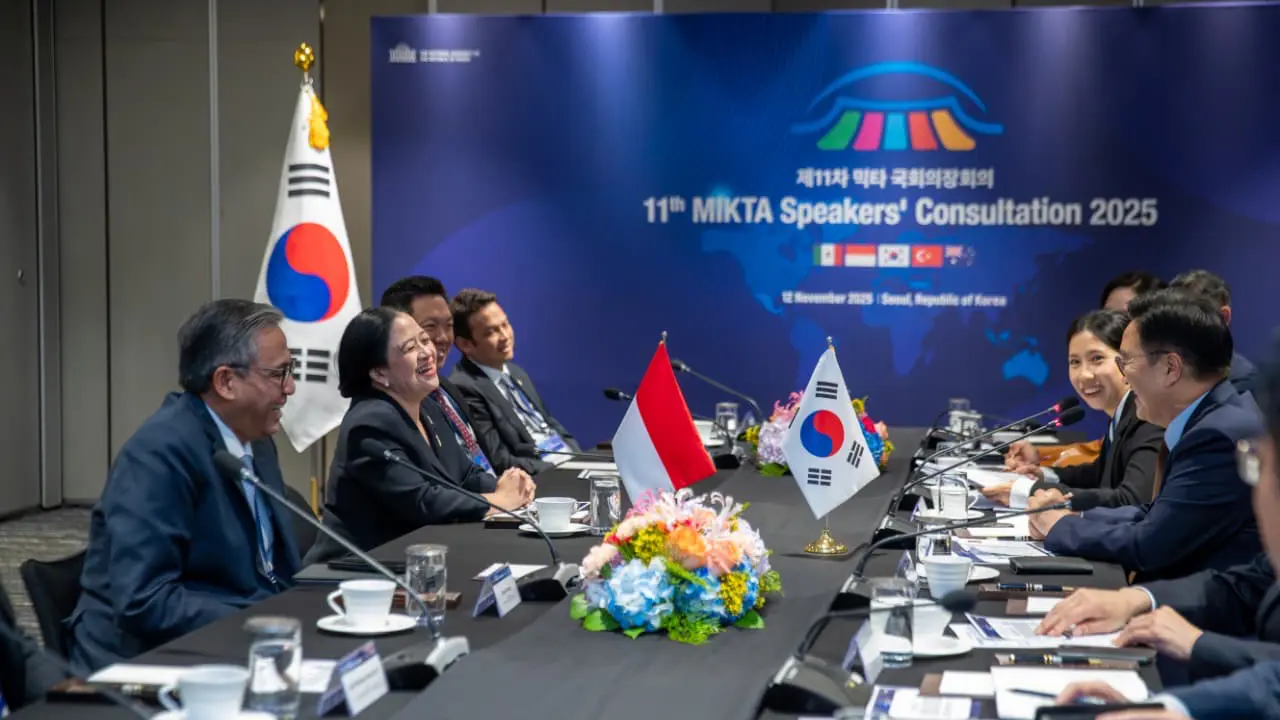 Ketua DPR RI Puan Maharani saat melakukan pertemuan bilateral dengan Ketua Majelis Nasional Republik Korea, H.E. Woo Won-shik, di Seoul, Korea Selatan, Rabu (12/11/2025) (Istimewa)