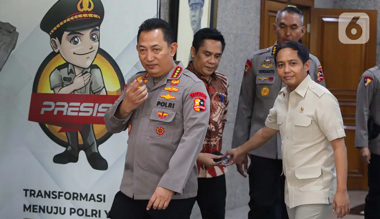 Sebelumnya, Menteri Kehutanan Raja Juli Antoni mendatangi Mabes Polri untuk melakukan pertemuan dengan Kapolri Jenderal Listyo Sigit Prabowo. (Liputan6.com/Angga Yuniar)