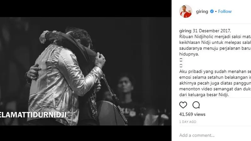 Giring Undur Diri, Tagar Selamat Tidur Nidji Jadi Trending