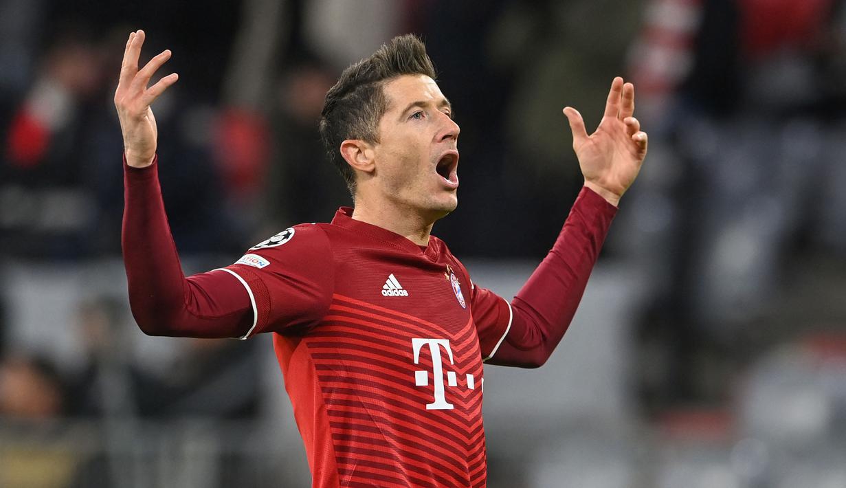 Bayern Munchen berhasil menang telak dari RB Salzburg pada laga leg kedua babak 16 besar Liga Champions 2021/2022 Allianz Arena, Rabu (09/03/2022) dini hari WIB. (AFP/Chirstof Stache)