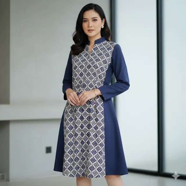 Atasan Batik Wanita Panjang Model Tunik