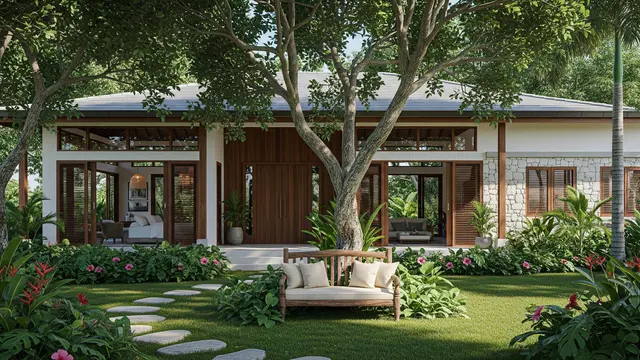 Rumah 1 Lantai dengan Tempat Santai Depan Rumah
