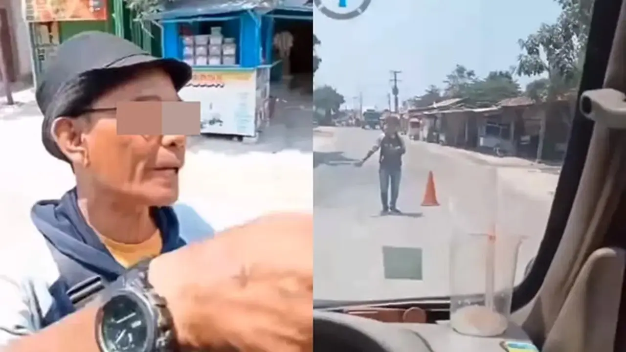 Hanya Diberi Seribu Rupiah, Tukang Palak Emosi Lalu Nekat Memukul Truk