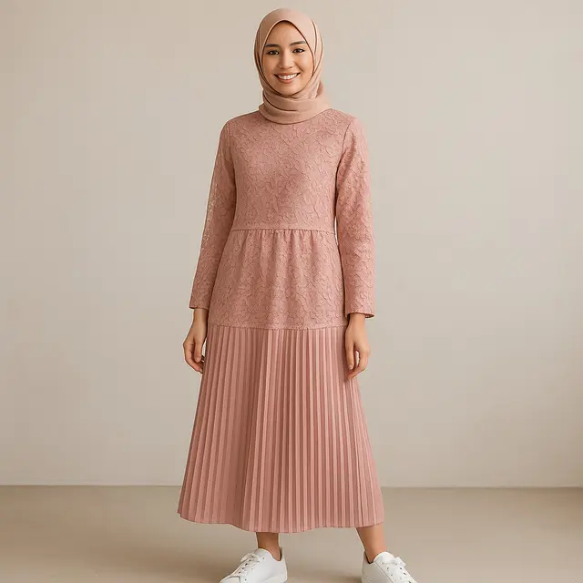 Model Gamis Brokat untuk Acara Siang Hari/ Ilustrasi gambar oleh AI