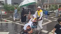 Hujan Deras Tak Surutkan Niat Jemaah Haji Indonesia Sholat Arbain di Masjid Nabawi