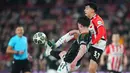 Arsenal mencatatkan kemenangan besar 7-1 atas PSV Eindhoven. Ini menjadi kemenangan terbesar dalam sejarah babak 16 besar Liga Champions. (AP Photo/Peter Dejong)