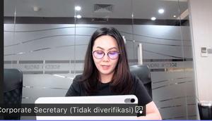 Corporate Secretary PT Soechi Lines Tbk (SOCI) Paula Marlina dalam Public Expose Insidentil SOCI, Kamis (8/1/2026). (Liputan6.com/Tira)