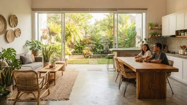 Desain Rumah Type 60 dengan Ruang Terbuka