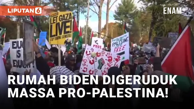 Massa Pro-Palestina Gelar Unjuk Rasa di Depan Rumah Joe Biden