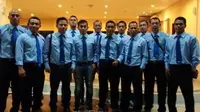 Sebagian kecil dari wasit nasional yang akan bertugas di cabor sepak bola PON XIX/2016 Jabar. (Bola.com/Robby Firly)
