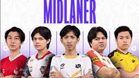 Barisan midlaner hebat di panggung MPL Indonesia Season 8. (FOTO / IG MPL Indonesia)