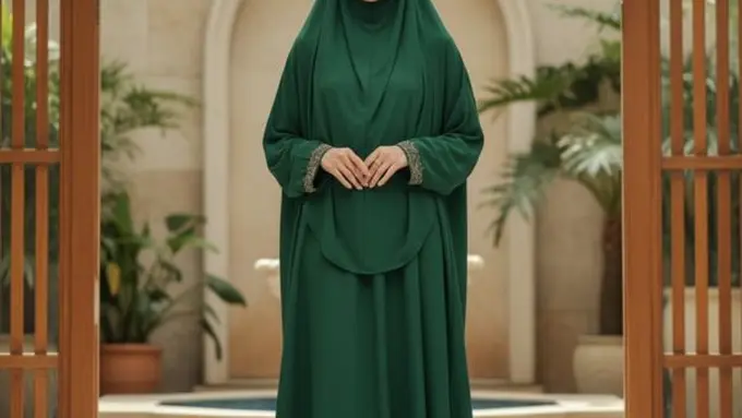 Model Gamis Abaya Syari (Image by Gemini AI)
