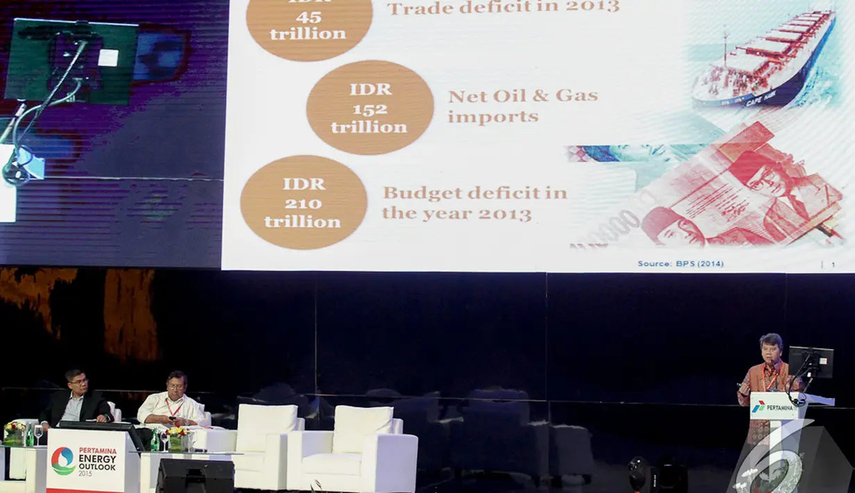 Widhyawan Prawiraatmadja saat menjadi pembicara pada Pertamina Energy Outlook 2015 di Ballroom 3 Pacific Place, Jakarta, Rabu (3/12/2014). (Liputan6.com/Faizal Fanani)