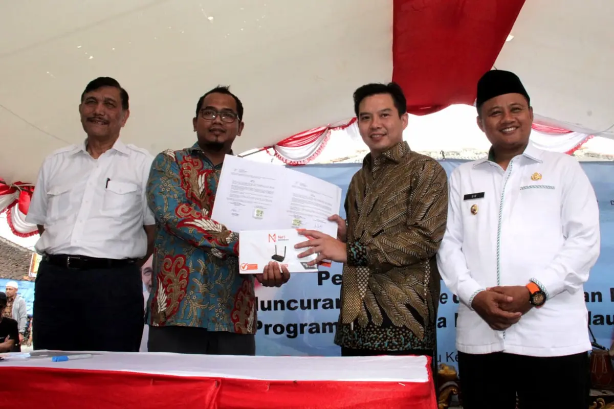 Menteri Koordinator Bidang Kemaritiman Luhut Binsar Panjaitan saat peluncuran FishOn