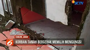 Dampak tanah bergerak di Cianjur juga menyebabkan areal persawahan seluas 4 hektare rusak berat.