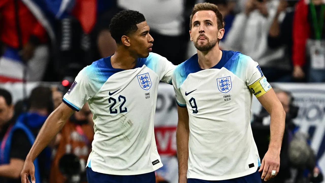 Harry Kane dan Jude Bellingham di Timnas Inggris.