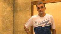 Pelatih Arema Cronus, Milomir Seslija, saat berada di Hotel Sultan, Jakarta, Sabtu (2/4/2016). (Bola.com/Vitalis Yogi Trisna)