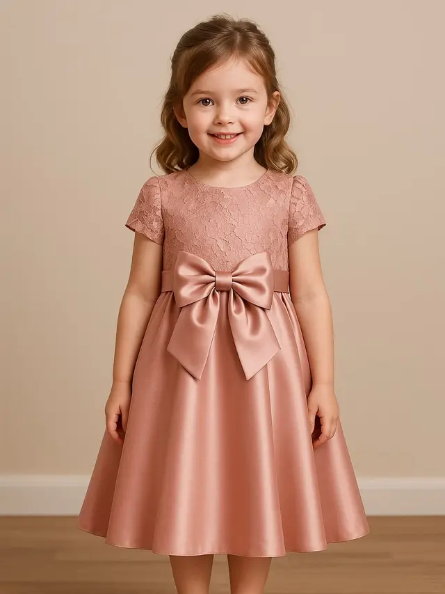 Model Baju Anak Brokat Kombinasi Satin