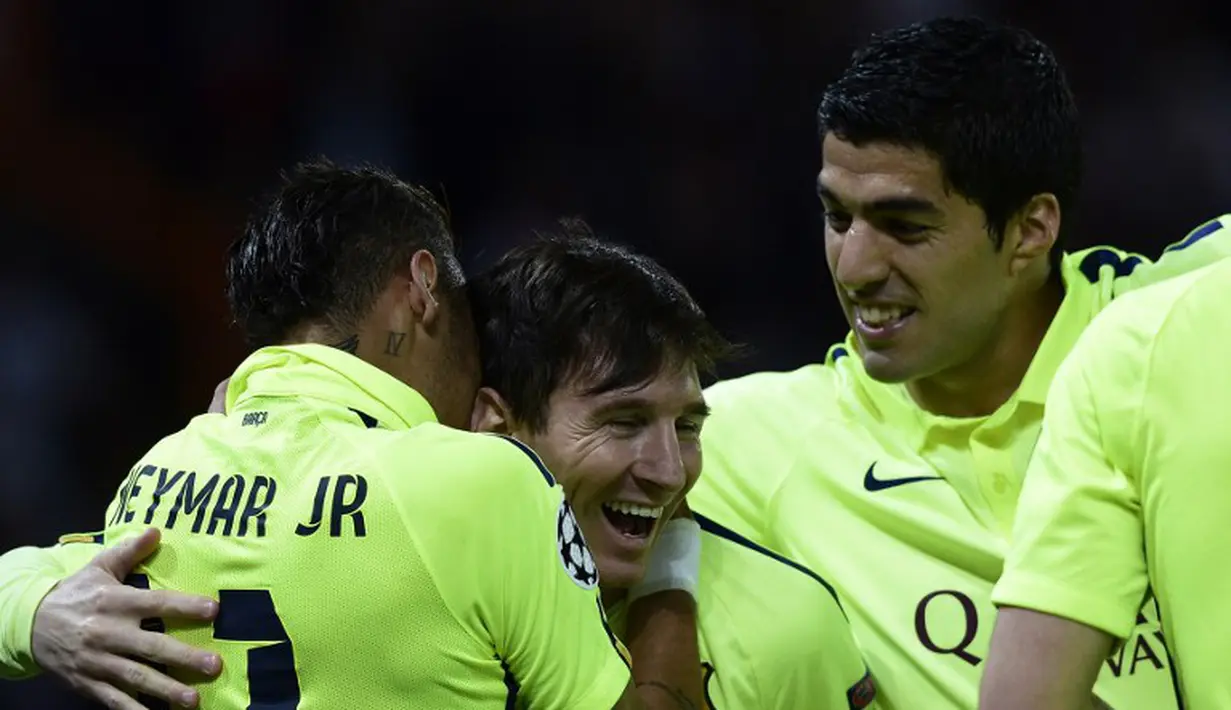 Selebrasi Gol Pembuka Neymar. AFP PHOTO / FRANCK FIFE 