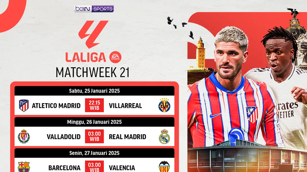 Jadwal Pertandingan La Liga 2024/25 Matchweek ke 21 di Vidio
