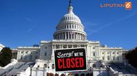 Banner Infografis Government Shutdown Terlama dalam Sejarah AS. (Sumber Foto: AFP)