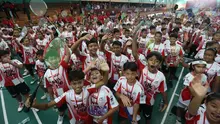 Para peserta antusias untuk memulai perjuangan meraih mimpi melalui Audisi Umum PB Djarum 2026 - Pekanbaru yang berlangsung di GOR Angkasa, Rabu (8/7/2026). (Bola.com/PB Djarum)