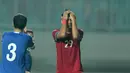 Pemain timnas Indonesia U-23, Septian David gagal membobol gawang Uzbekistan pada laga PSSI Anniversary Cup 2018 di Stadion Pakansari, Bogor, (03/5/2018). Indonesia U-23 bermain imbang 0-0. (Bola.com/Nick Hanoatubun)