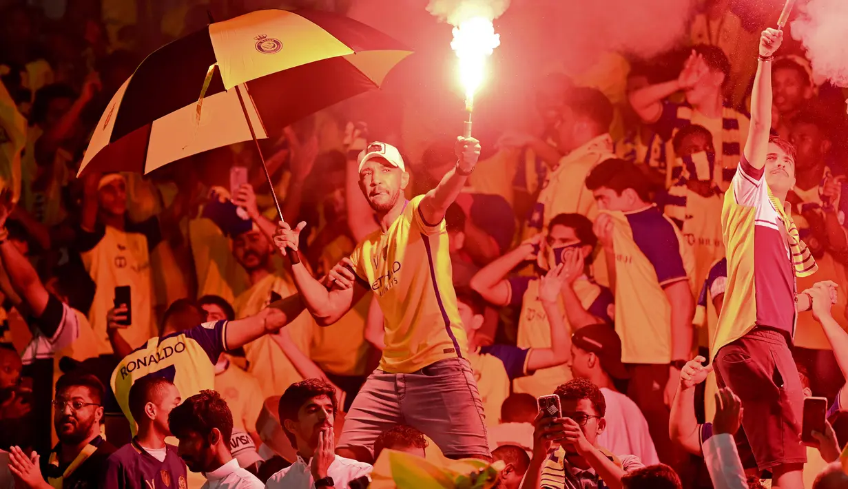 Al Nassr menang telak atas tuan rumah Al Fateh dengan skor 5-0 pada pekan ketiga Liga Arab Saudi. (AFP/Ali Al-Haji)