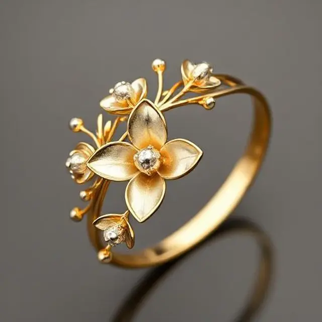 Bentuk Model Gelang Emas Putih Bunga