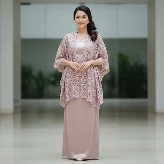 9 Model Kebaya Brokat Kombinasi Satin Modern, Tampil Elegan Setiap Acara